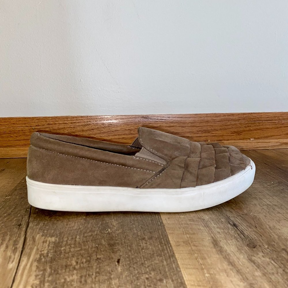 Tan Ruffle Slip-Ons - Picture 2 of 3